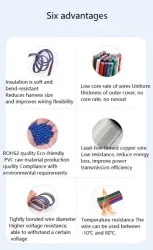 LED light connecting cable 18AWG*2 and (34/0.14TS)
